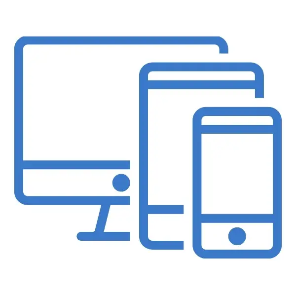 Image de la section Design Responsive et Optimisation de la création d'un site vitrine représentant un écran d'ordinateur, de tablette et de téléphone