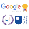 Logo de la certification Google marketing sur fond transparent